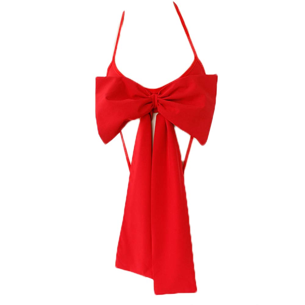 JasmyGirls Women's Sexy Lingerie Set - Christmas Sleepwear with Bow Tie, Unwrap Me Teddy Babydoll for Anime Cosplay & Nightwear - Red Underwear Gift for Valentine's Day, Anniversary & Romantic Nights