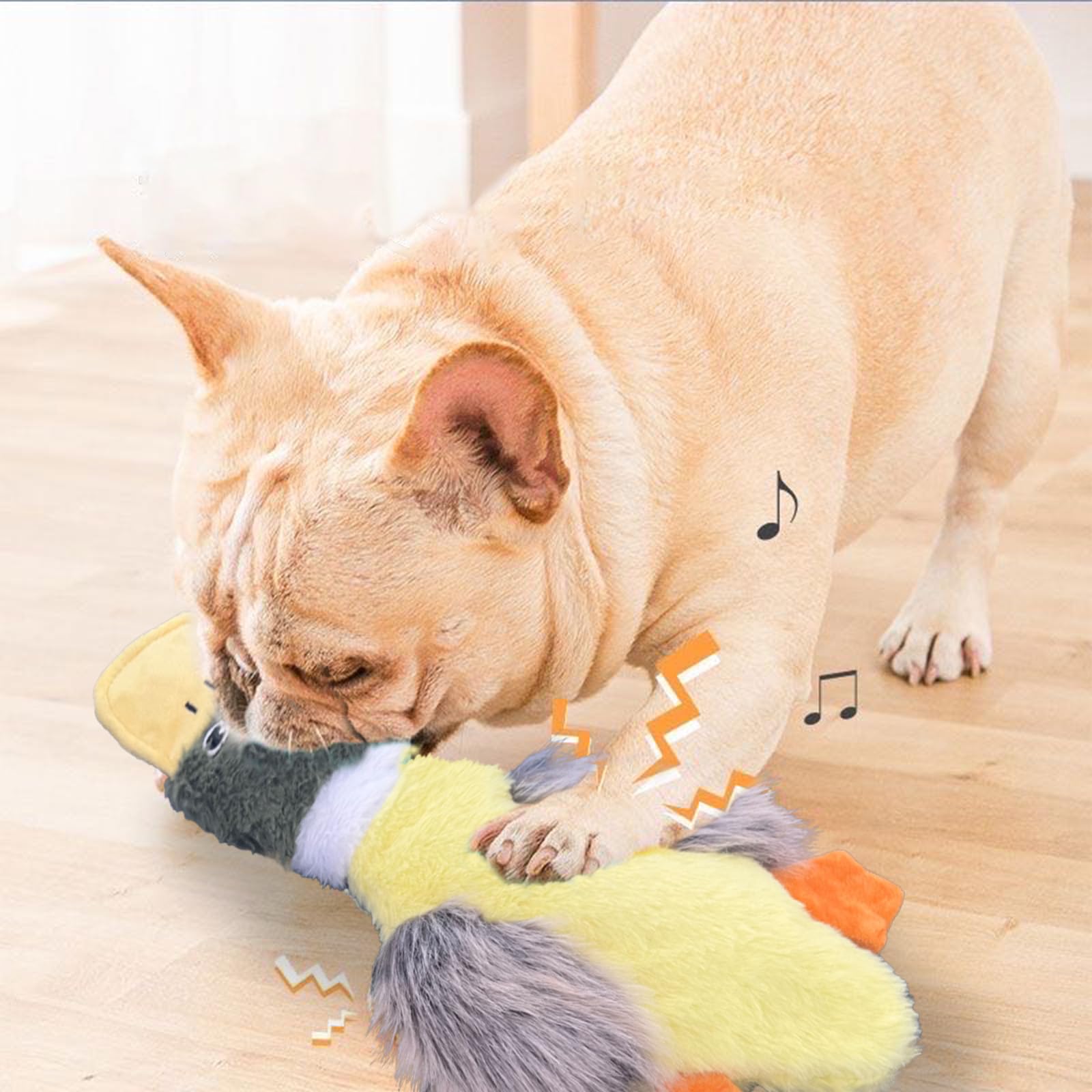 **3 Pack Squeaky Dog Toys for Large Dogs - Indestructible Plush Chew Toys for Aggressive Chewers, Crinkle Paper Duck Puppy Teething Toys (Soft & Durable) - Perfect for Playtime, Training & Anxiety Relief**