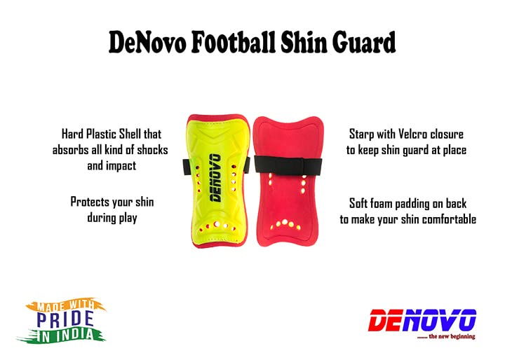 DeNovo Football Shin Guards & Poplin Socks Set - Lightweight Protective Soccer Gear for Youth & Adults - Perfect for Training, Matches & Outdoor Sports