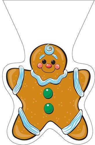 Gingerbread Man Shaped Cello Treat Bags - Pack of 20 | Christmas Party Favors, Holiday Gift Bags & Cookie Packaging for Festive Celebrations