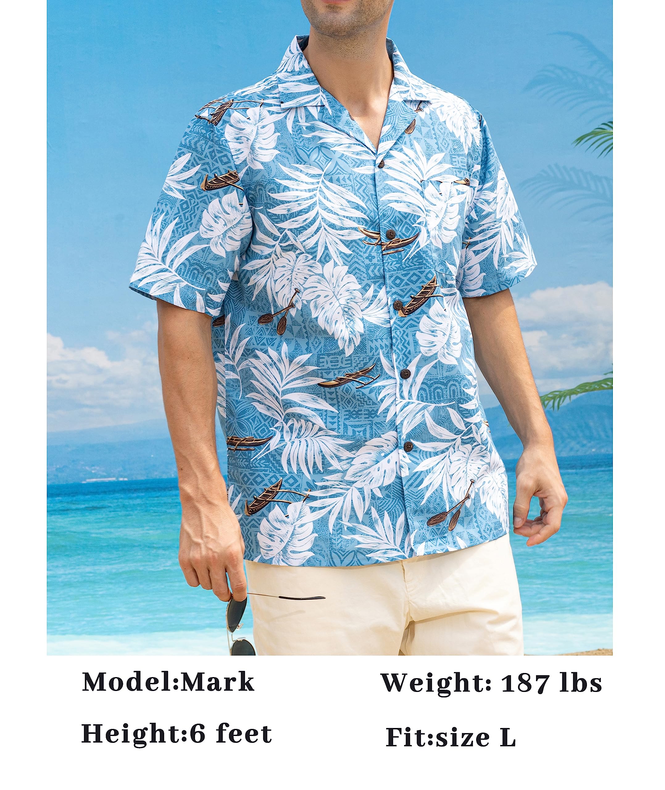 Men's Rayon Hawaiian Shirts - Breathable Short Sleeve Aloha Shirts with Front Pocket | Beach Vacation, Summer Party & Casual Wear