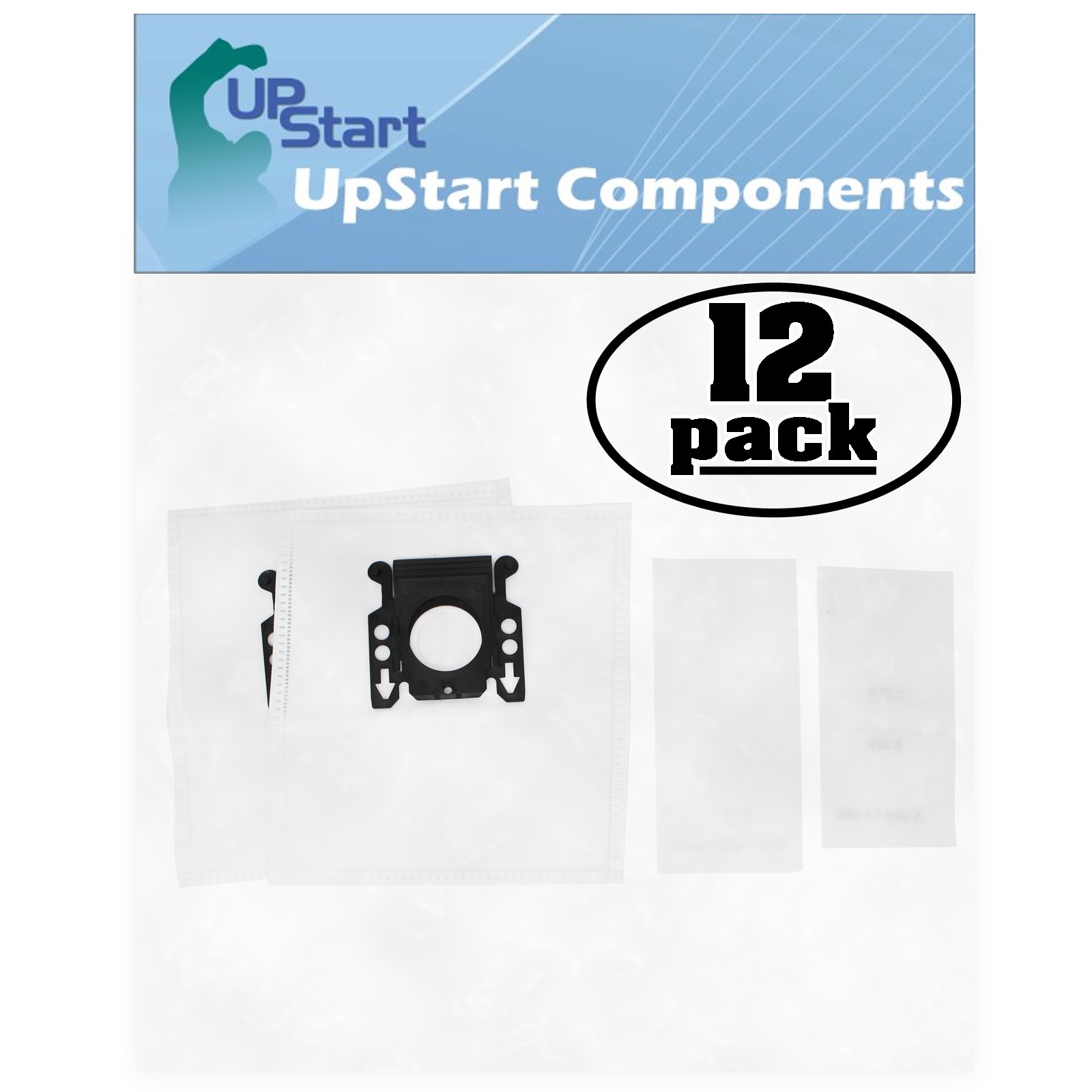 Upstart Battery 24 Replacement Vacuum Bags for Miele S163 with 24 Micro Filters & 7-Piece Attachment Kit - Compatible with Miele Type K/K Cloth (12-Pack, 2 Bags) - Perfect for Deep Cleaning Carpets, Upholstery & Pet Hair Removal