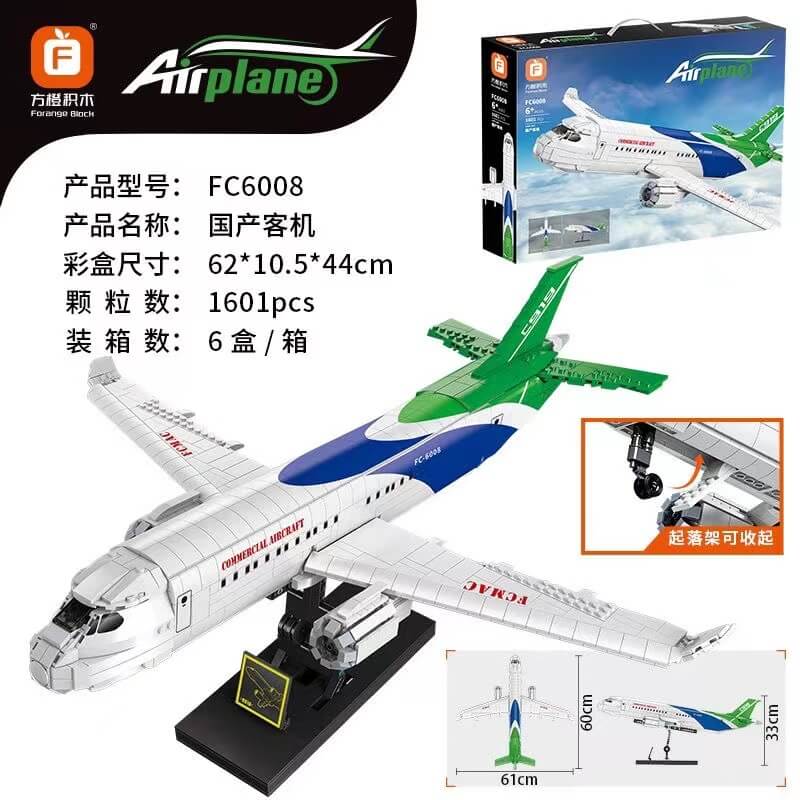 Forange FC6008 Remote Control Airplane - High Speed RC Drone for Kids & Adults, Outdoor Flying Toy with LED Lights for Night Play, Perfect for Backyard, Park & Beach Fun
