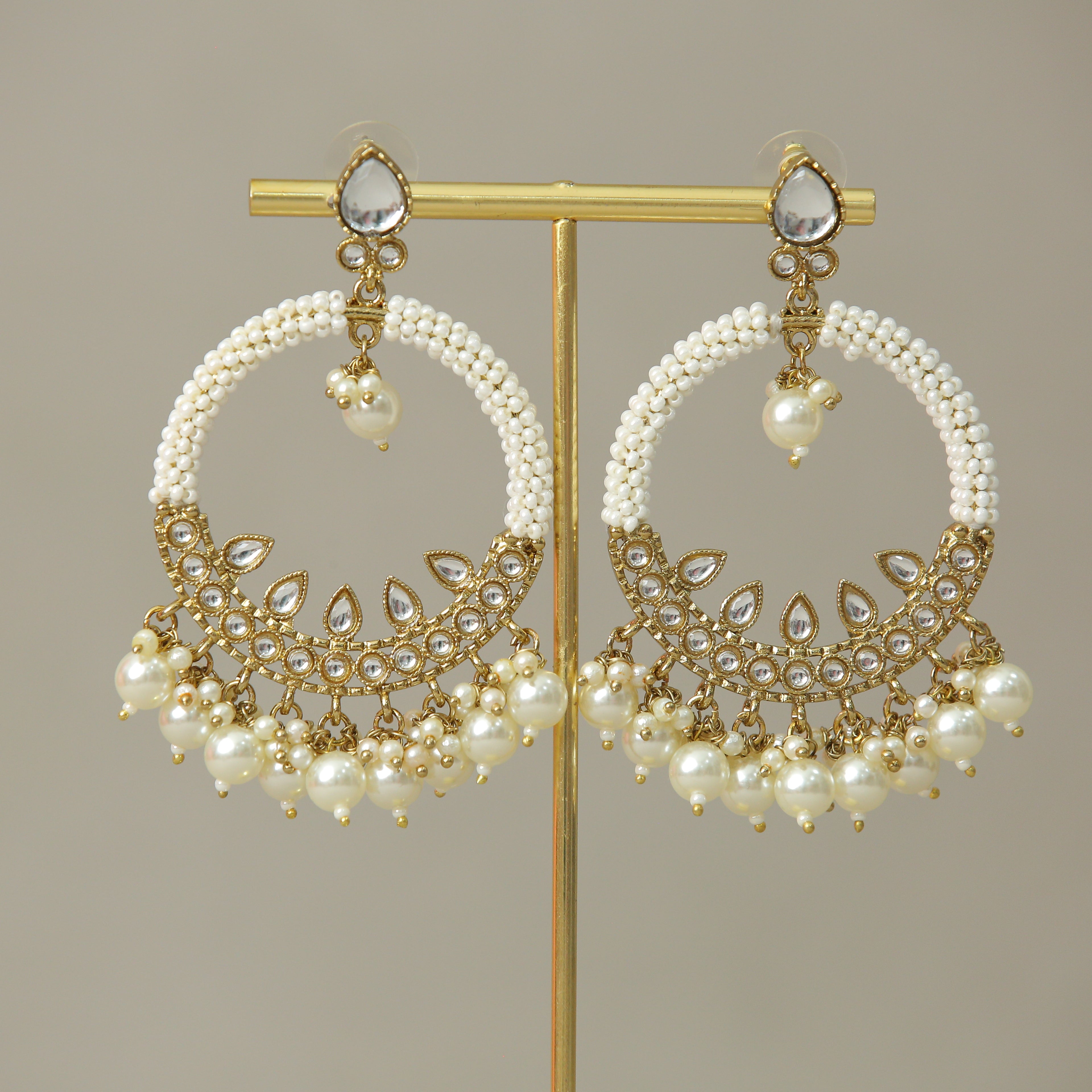 Exquisite Akshara Kundan Earrings for Women – Handmade Indian Jewelry for Weddings, Parties & Special Occasions