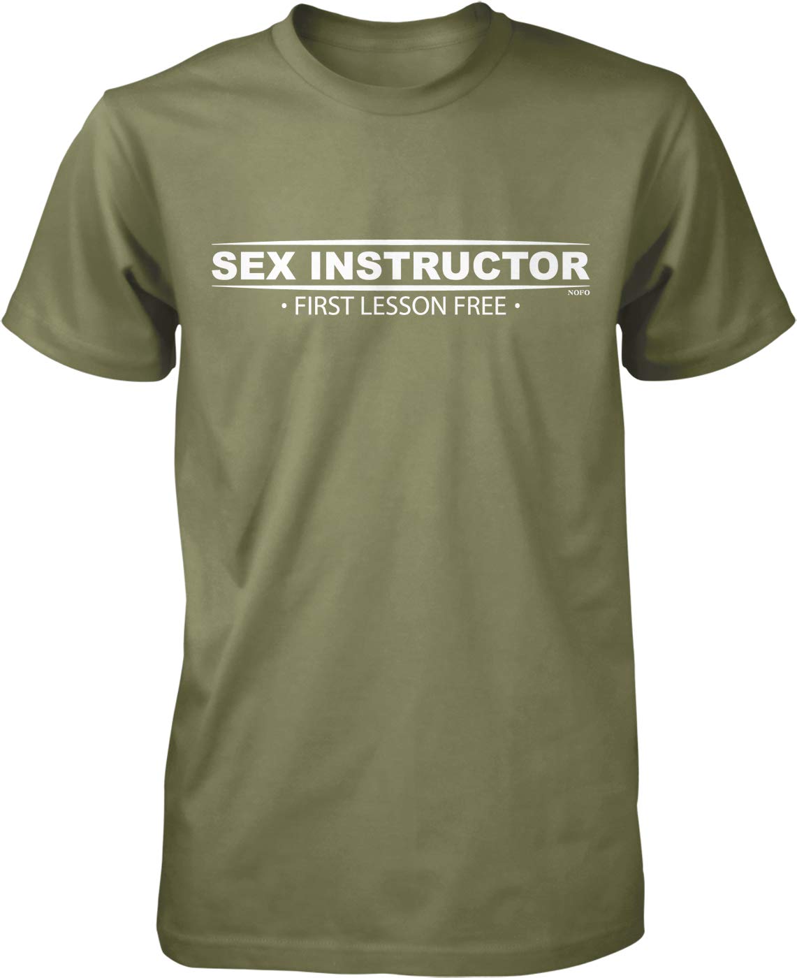 Sex Instructor First Lesson Free Funny Men's T-Shirt - Cool Graphic Tee for Casual Wear, Parties & Gag Gifts