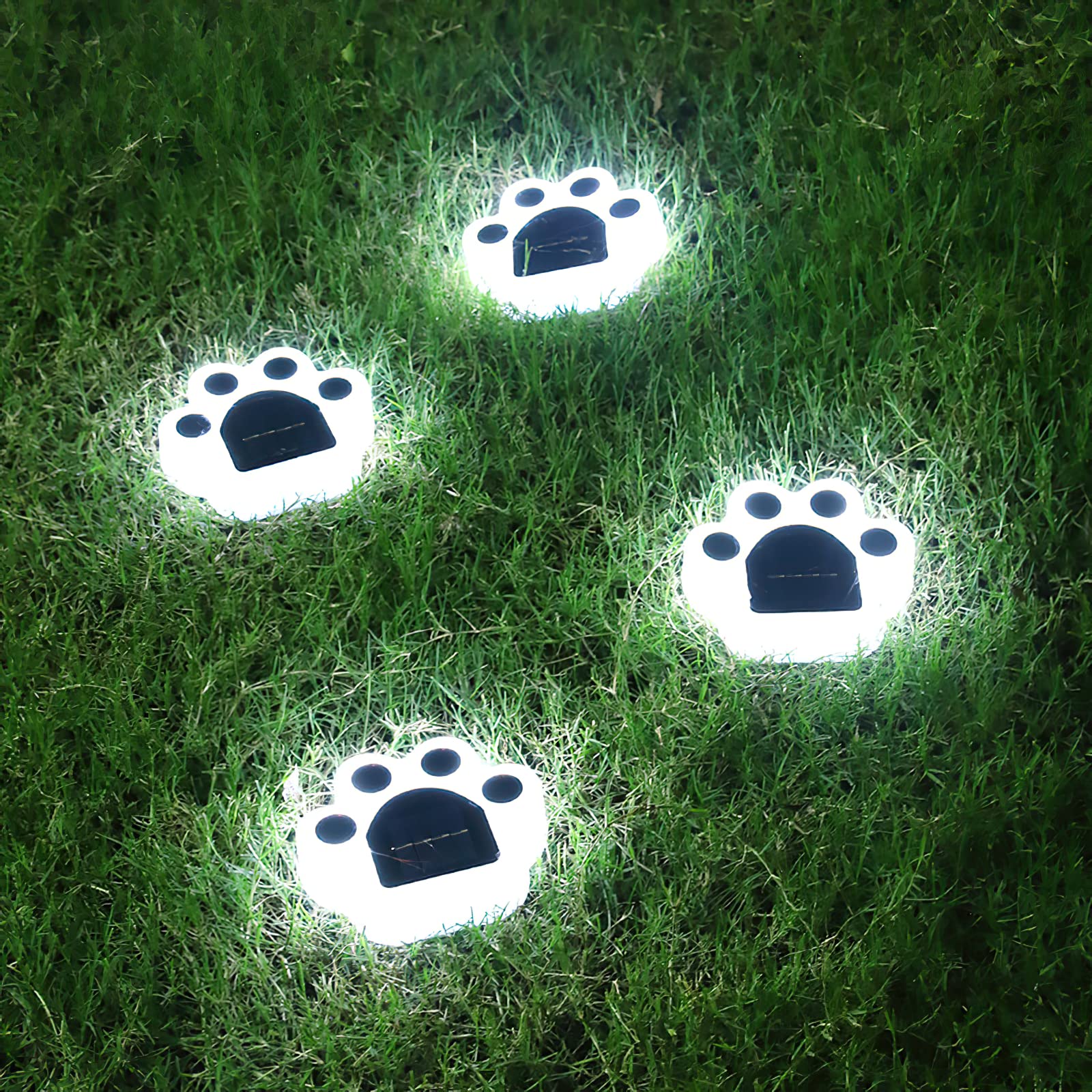 4Pack Solar Paw Lights - Waterproof Color Changing for Garden & Path