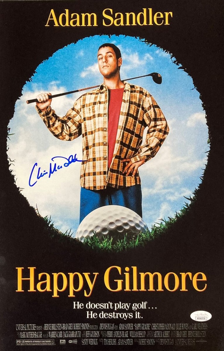 Christopher McDonald Autographed 11x17 Happy Gilmore Black & White Photo with JSA Certificate - Perfect for Movie Memorabilia Collectors and Sports Fans Display