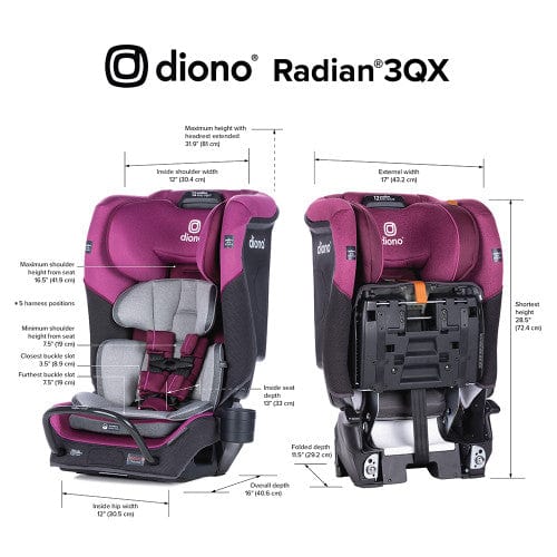 Diono Radian 3QX All-in-One Convertible Car Seat for Infants to Toddlers - Safe & Comfortable for Travel, School, and Family Road Trips