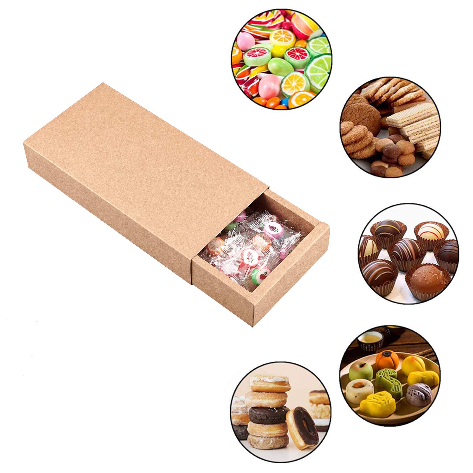 10 Pack Kraft Paper Drawer Boxes 24x12x4cm - Brown Small Gift Boxes for Soap, Jewelry, Candy & Snacks | Wedding Favors, Party Gifts & Gift Wrapping | Perfect for Home Organization, Retail Display & DIY Crafts