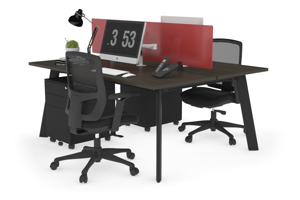 2-Person Workstation with Black Frame - 1200L x 700W Office Desk for Collaborative Workspaces | Perfect for Home Office, Coworking Spaces & Team Projects
