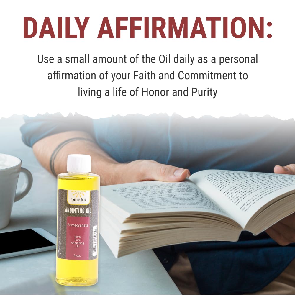 Pomegranate Anointing Oil for Prayer & Christian Worship - 4oz Holy Oil of Joy - Perfect for Spiritual Healing, Bible Study & Church Ceremonies
