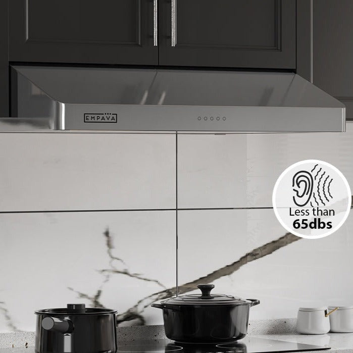 Empava 30 Inch Stainless Steel Ducted Under Cabinet Range Hood - Powerful Kitchen Ventilation for Smoke & Odor Removal (30RH11) - Perfect for Home Cooking, Baking & Grilling