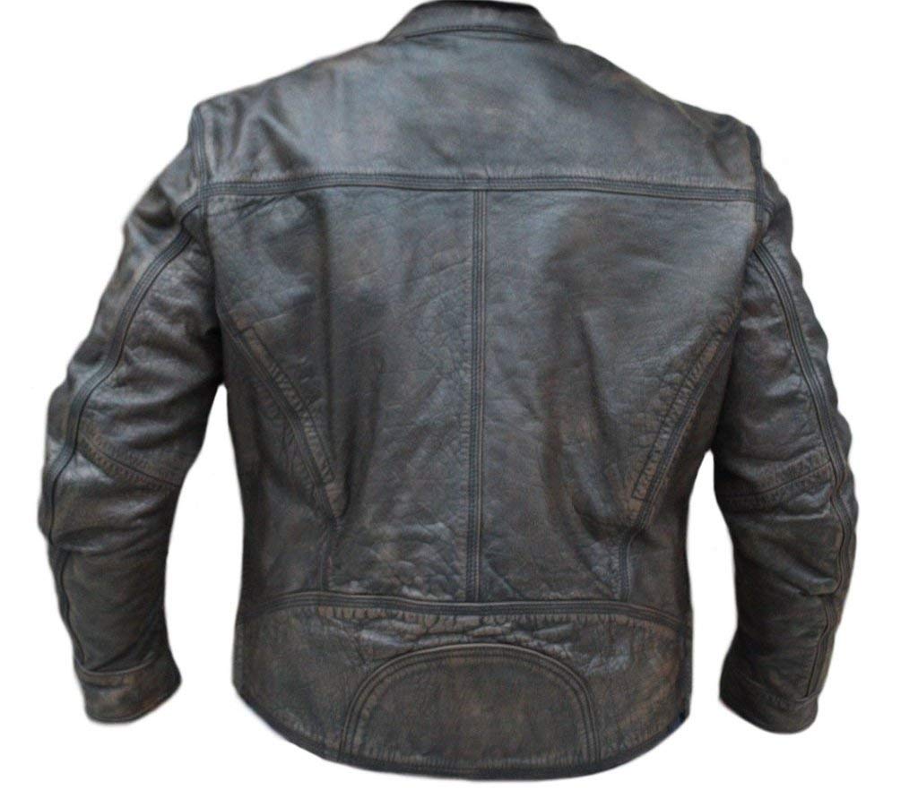 Men's Distressed Brown Vented Motorcycle Leather Jacket with 2 Gun Pockets - XL Size | Biker Riding Gear for Harley & Cruiser | Perfect for Motorcycle Enthusiasts & Outdoor Adventures