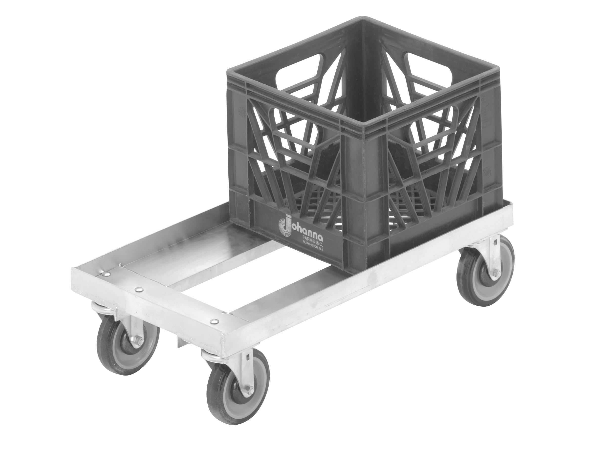 Channel MC1326 Aluminum Dolly Cart - Heavy Duty Milk Crate & Glass Rack Carrier, 14.25