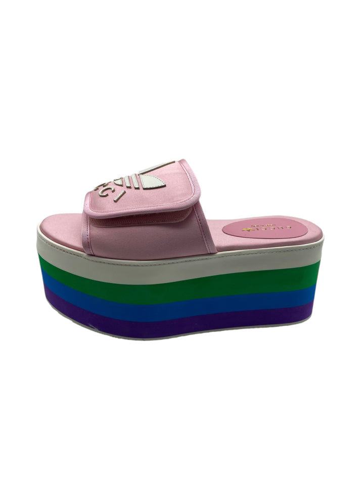 Gucci x Adidas Women's Platform Sandals Size 36.5 (US 6.5) - Fashionable Summer Shoes for Casual Outings & Beach Vacations
