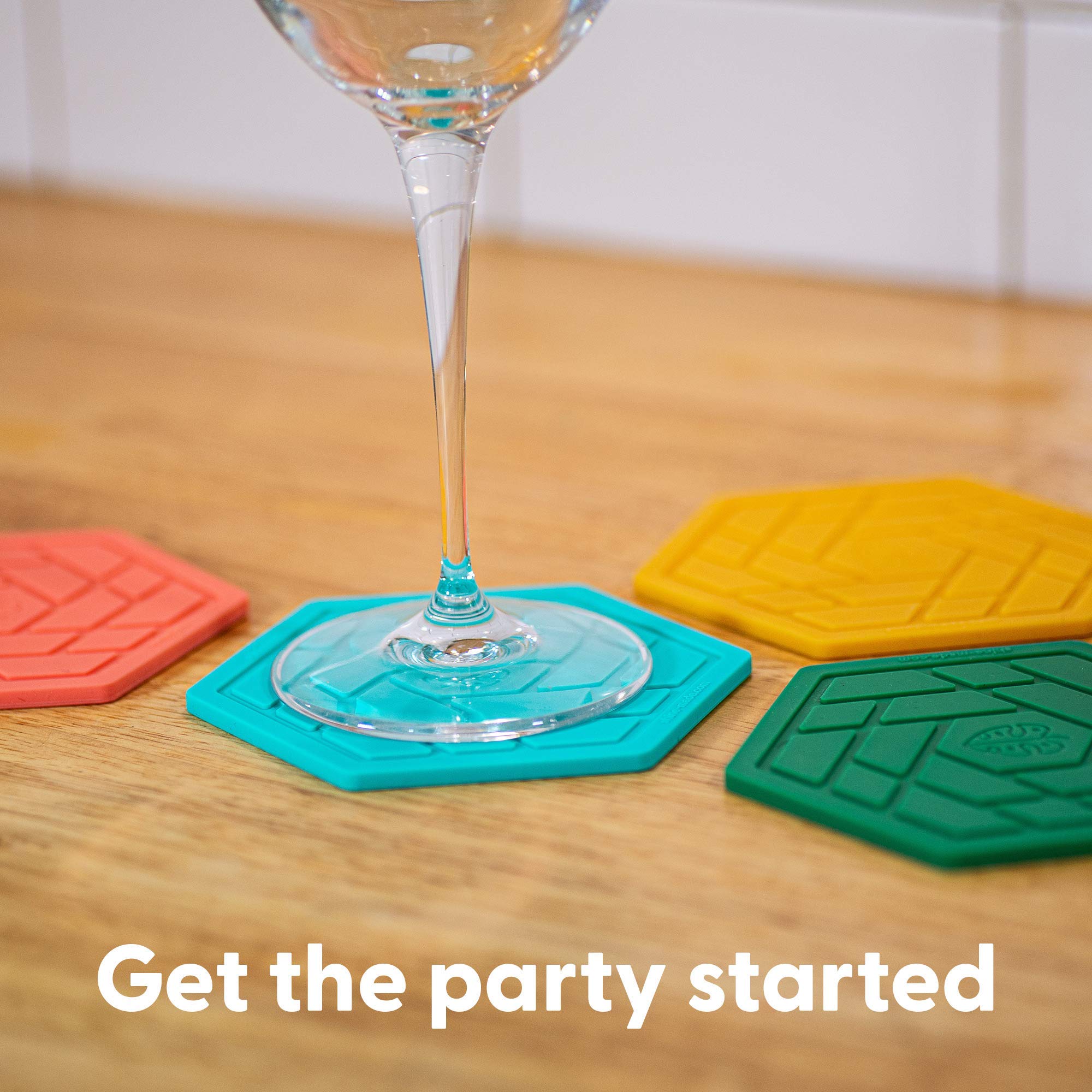 Premium Silicone Drink Coasters Set of 4 - Flexible, Heat-Resistant Non-Slip Coasters for Coffee Tables, Dining Tables & Home Decor (Aqua Blue) - Perfect for Parties, Daily Use & Protecting Furniture from Water Rings