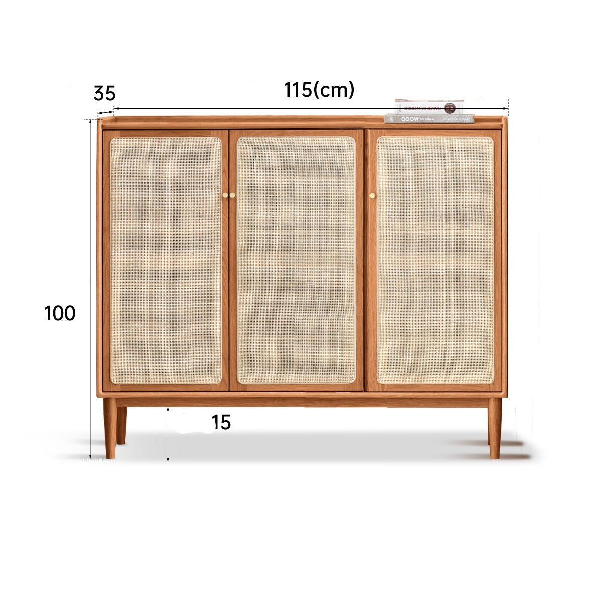 Premium Solid Wood Shoe Cabinet - Oak, Black Walnut & Cherry Wood Storage Organizer for Entryway, Hallway, or Closet - Durable Shoe Rack for Home & Office Organization