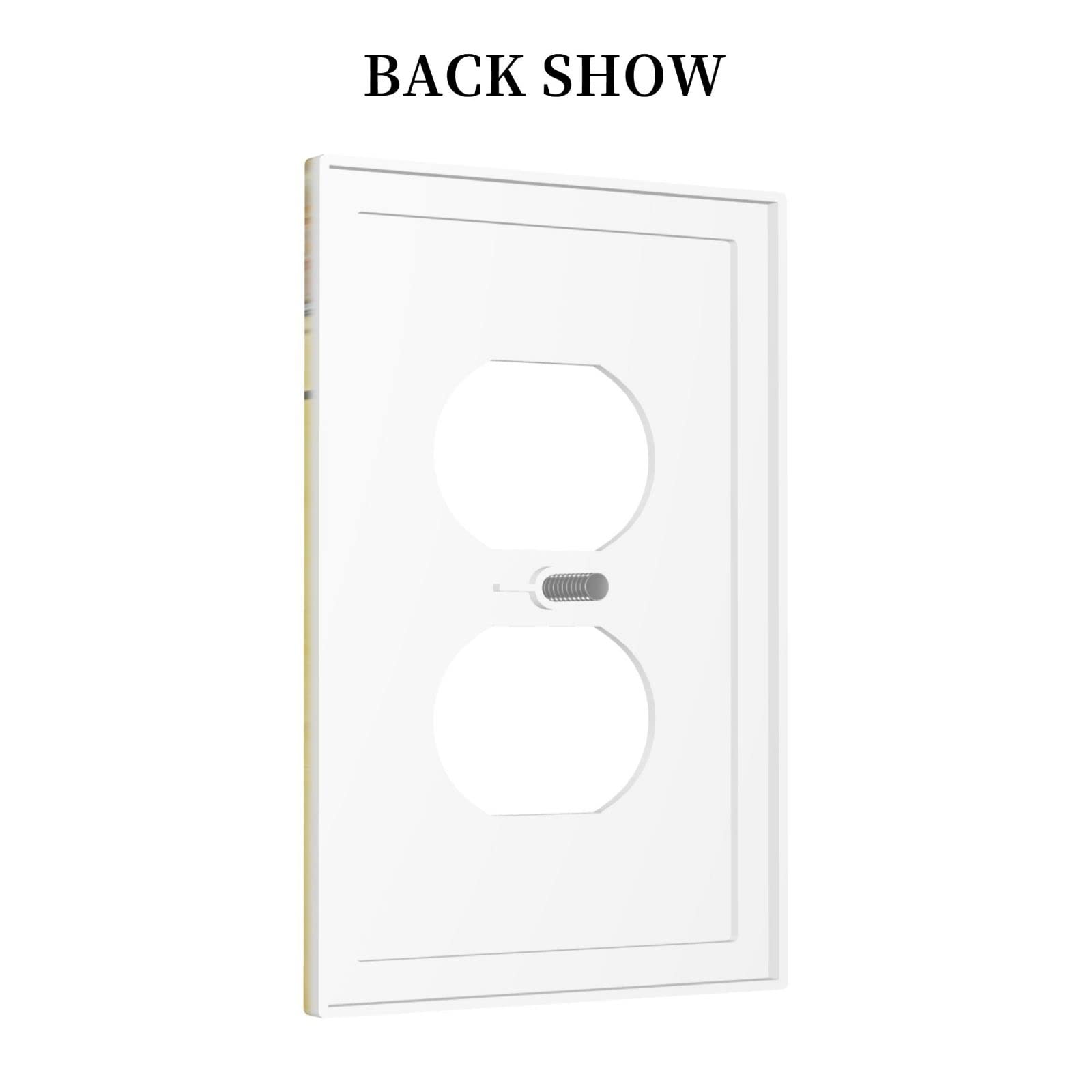Modern Abstract Light Switch Cover Plate - Decorative Mid-Duplex Electrical Outlet Wall Plate for Light Switches - Stylish Home Decor for Bedroom, Bathroom & Kitchen - Perfect for Home Renovation & Interior Design Projects