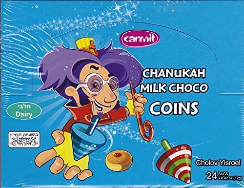 Hanukkah Milk Chocolate Coins - Chanukah Gelt in 24 Bags - Kosher Dairy Treats for Jewish Holidays & Gift Giving