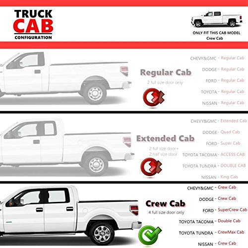 2007-2018 Chevy Silverado GMC Sierra 1500/2500/3500HD Crew Cab 3