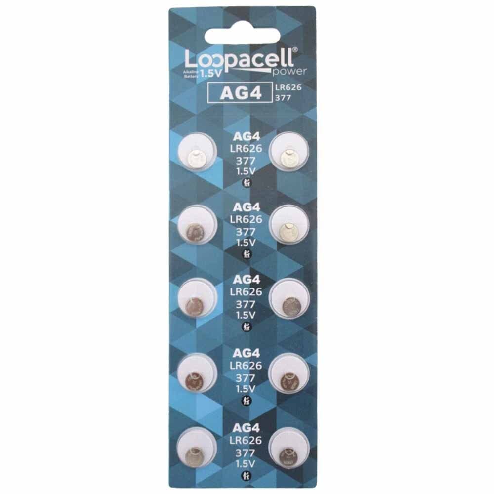 AG4 LR626 377 SR66 1.5V Alkaline Button Cell Watch Batteries 10 Pack - Long-Lasting Power for Watches, Calculators, Toys & Small Electronics