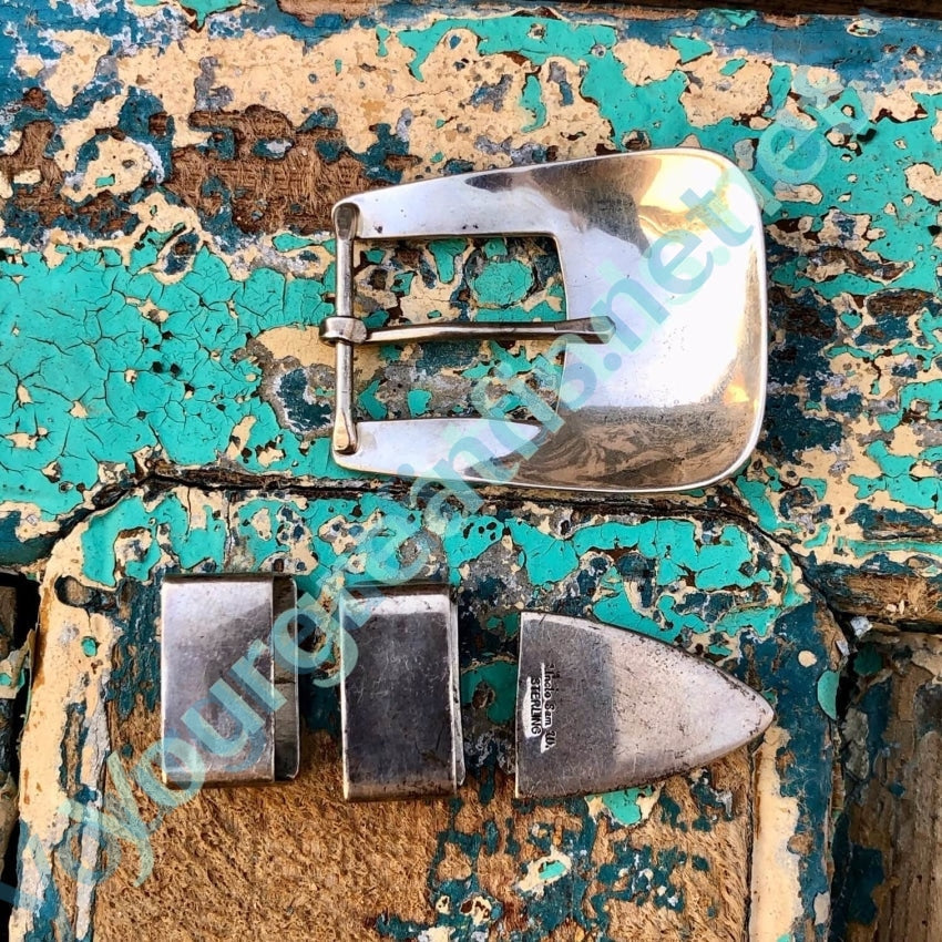 Sterling Silver Ranger Buckle Set - Navajo & Uncle Sam Western Style Belt Buckle for Men | Perfect for Cowboy Boots, Jeans & Western Fashion Outfits