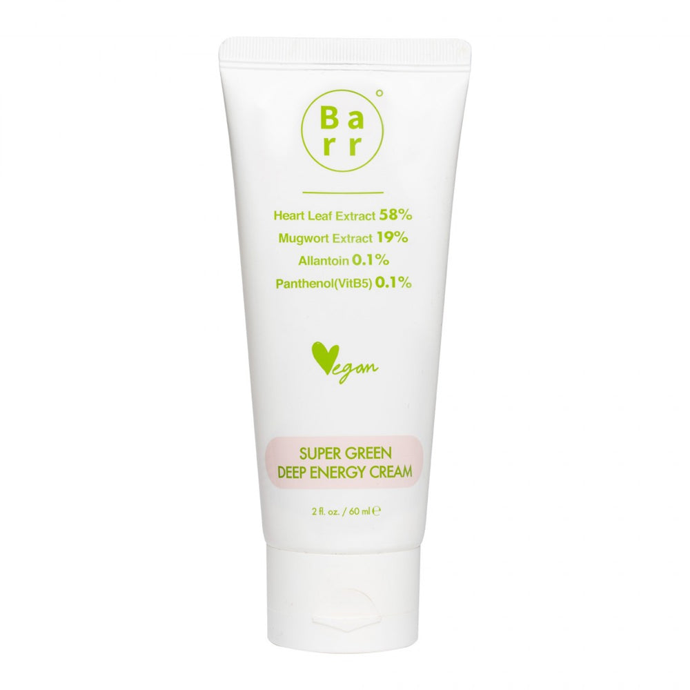 BARR Super Green Deep Energy Cream 60ml - Organic Anti-Aging Face Moisturizer for Women & Men - Hydrating & Revitalizing Skincare for Day & Night Use