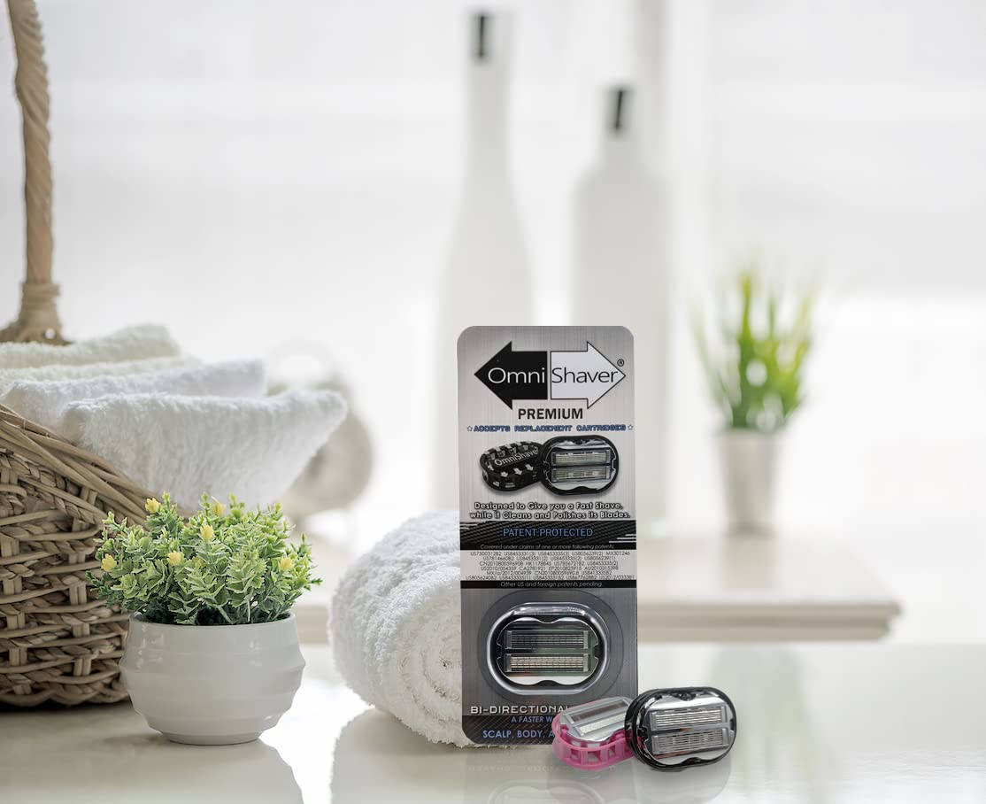Premium Omnishaver Kit - Fastest Electric Shaver for Head, Legs, Arms & Body Hair | Reusable Alternative to Disposable Razors with Self-Cleaning & Stropping Technology | Includes Shave Butter & Replacement Cartridges (White) | Perfect for Travel, Gym & Quick Home Grooming