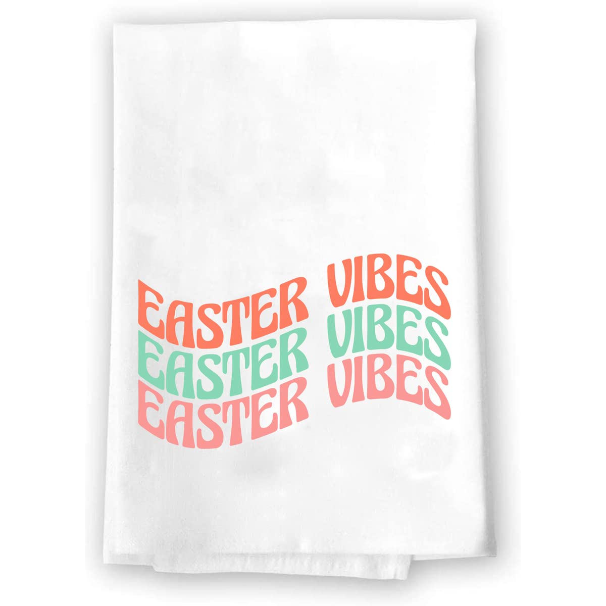 Christian Easter Floral Hand Towel - Orange Pink Green Spring Summer Kitchen & Bath Decor - Religious Home Gift for Housewarming, Holidays & Garden Themed Decorations