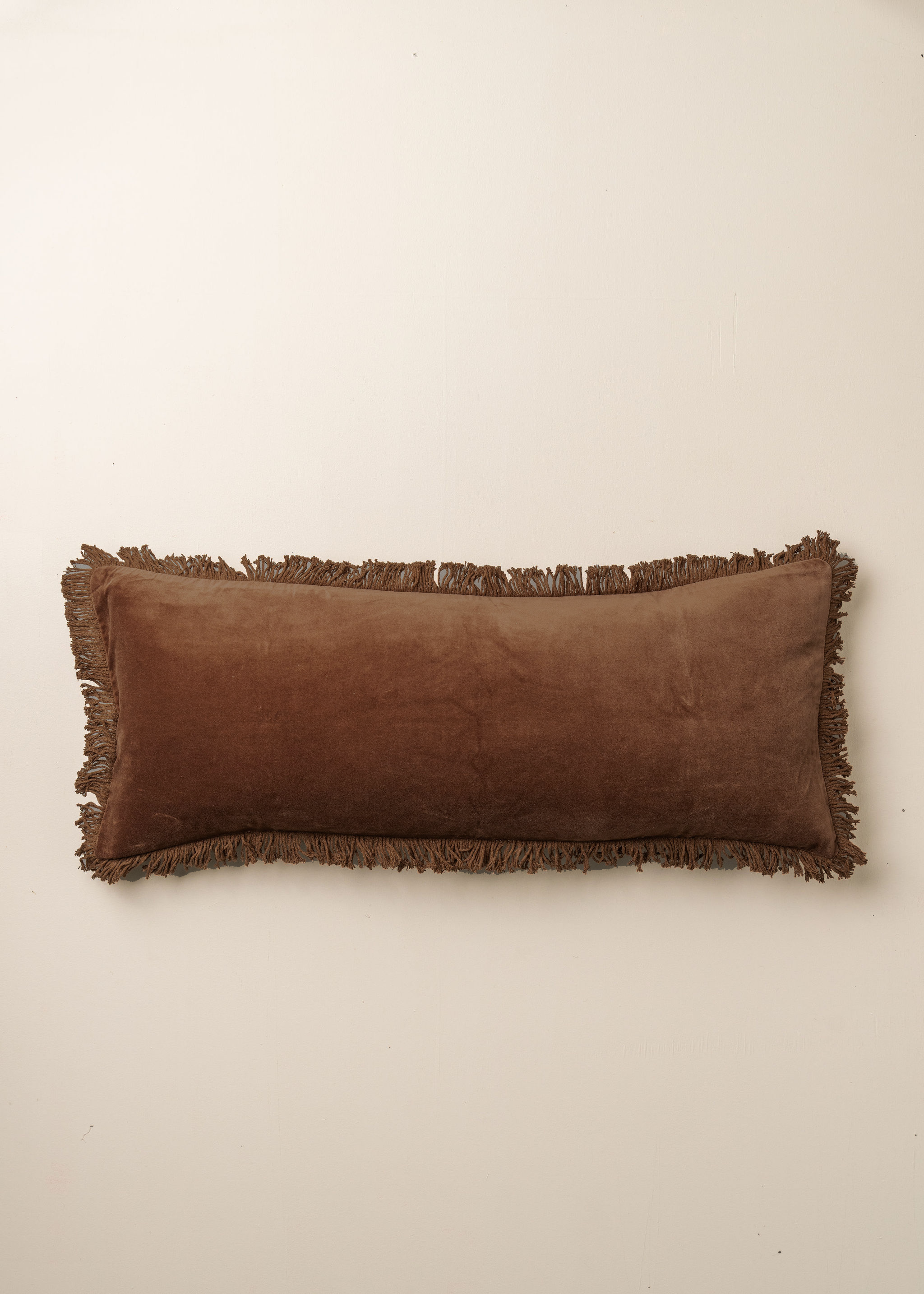 Luxury Velvet Bolster Pillow - Chocolate Brown for Sofa, Bed & Home Decor | Comfortable Support for Reading, Lounging & Relaxation
