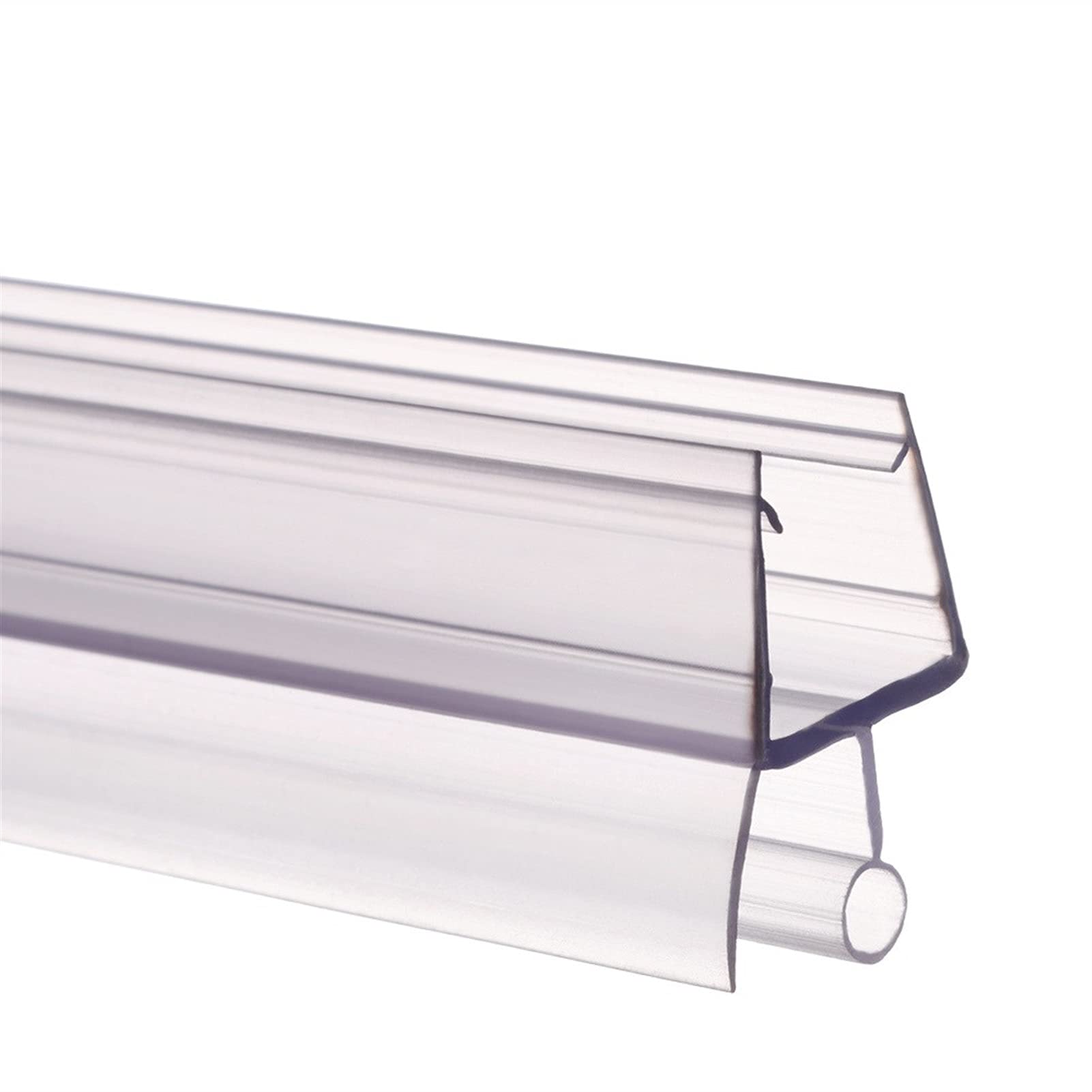 NDHDFLJ Shower Door Seal - 1M PVC Glass Seal Strip, No Glue Required, Weatherproof Bottom Sweep for 6-12mm Shower Doors (8mm Width, Color A) - Perfect for Bathroom Waterproofing, Dust Protection & Noise Reduction