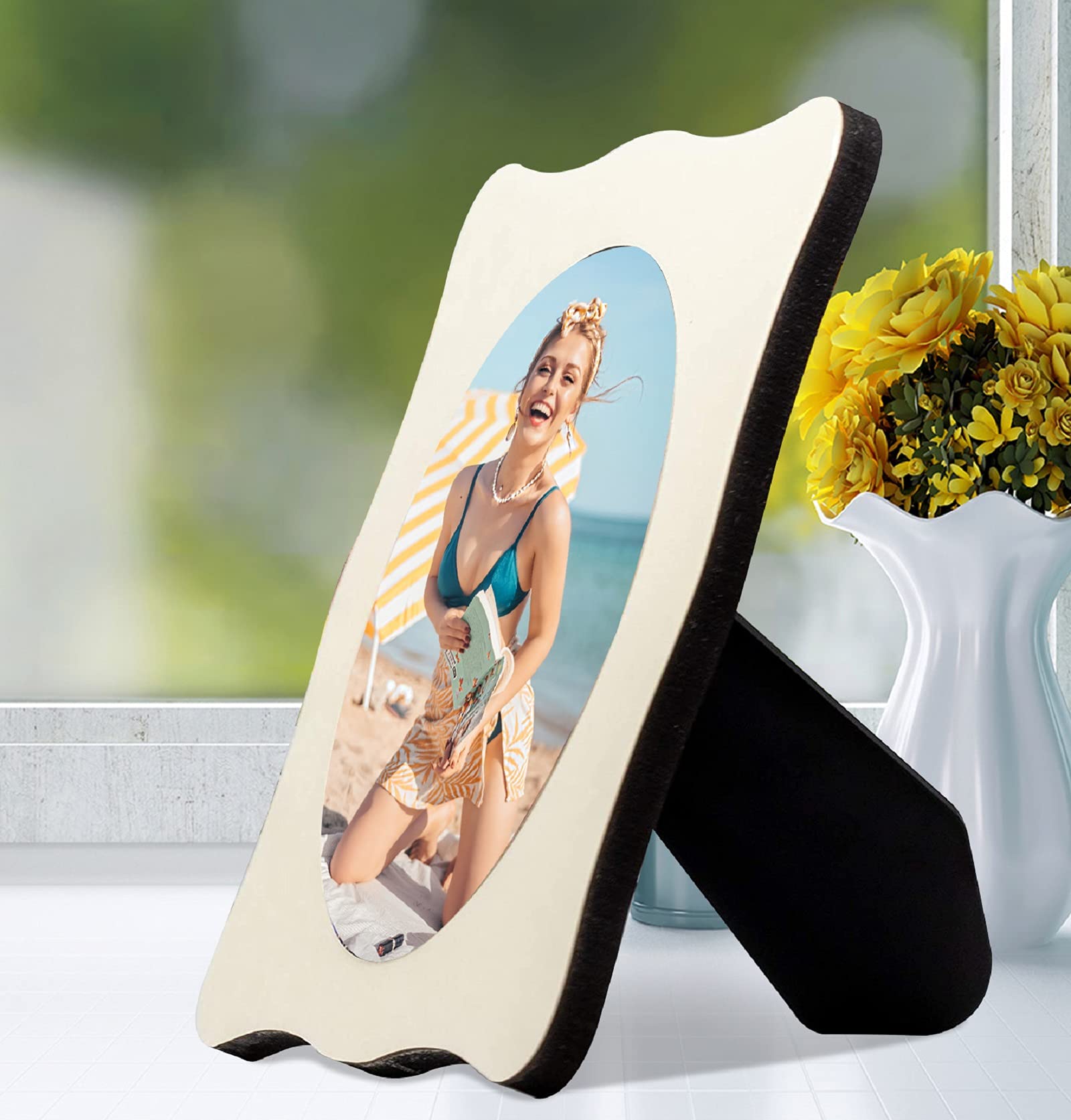 Custom Photo Frame - Personalized Picture Display with Stand for Tabletop | MDF & Aluminum Plate Print | Unique Gift for Girlfriend, Boyfriend, Christmas | Perfect for Home Decor, Office Display & Special Occasions