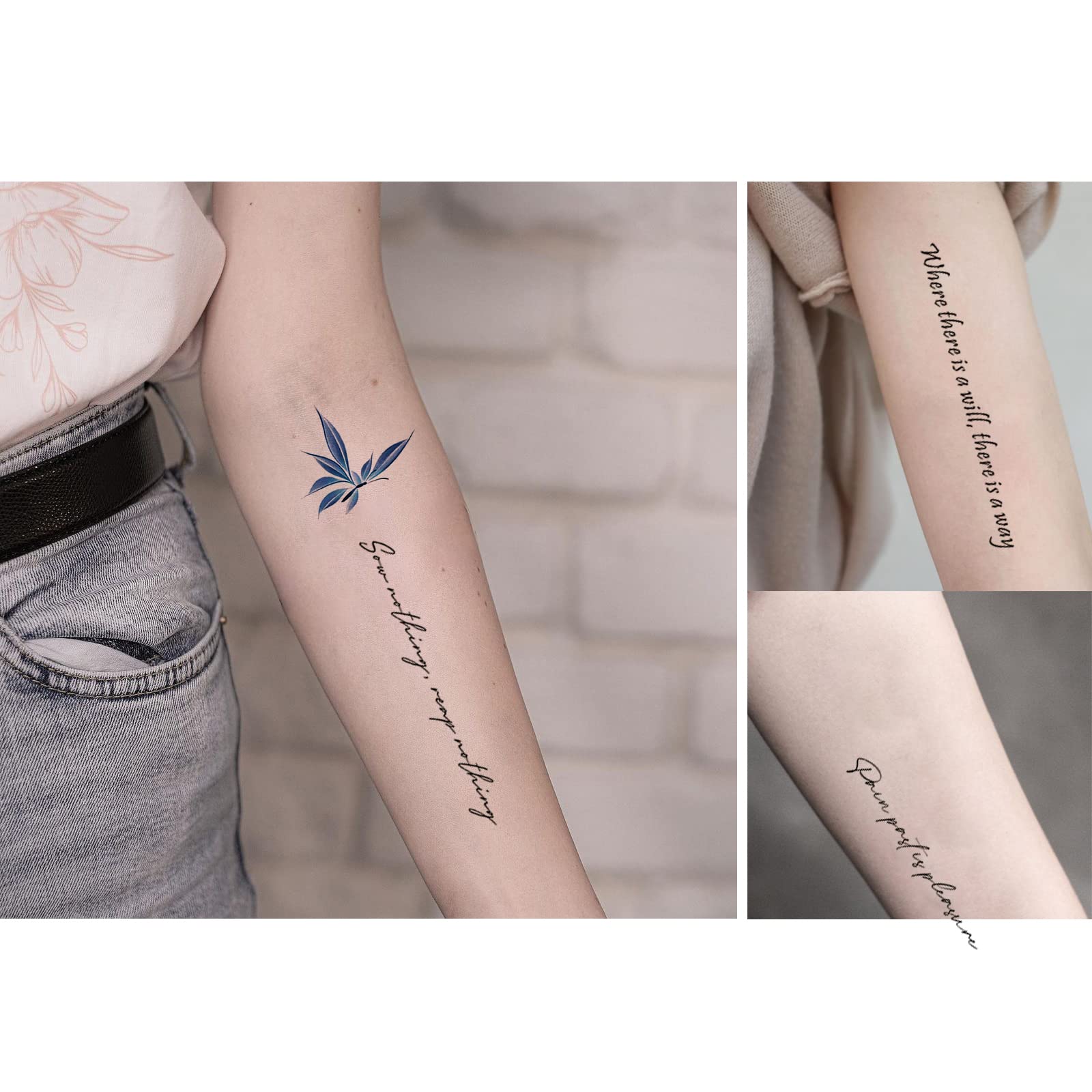 ROARHOWL Inspirational Temporary Tattoos - Bible Verses, Proverbs & Religious Quotes - Fake Tattoo Kit for Women & Men (Design 4) - Perfect for Parties, Festivals & Spiritual Inspiration