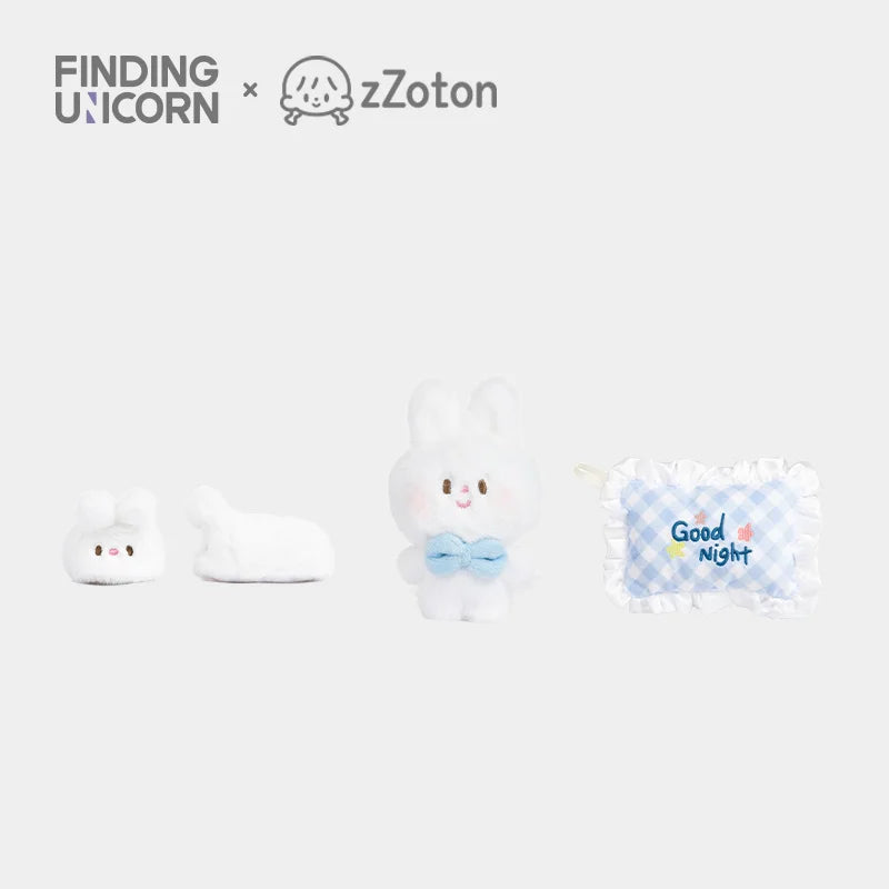 NEWF.UN zZoton Vinyl Plush Goodnight Bunny Stuffed Animal - Ultra Soft Cuddly Toy for Babies & Kids, Perfect for Bedtime, Nursery Decor, and Gift Giving
