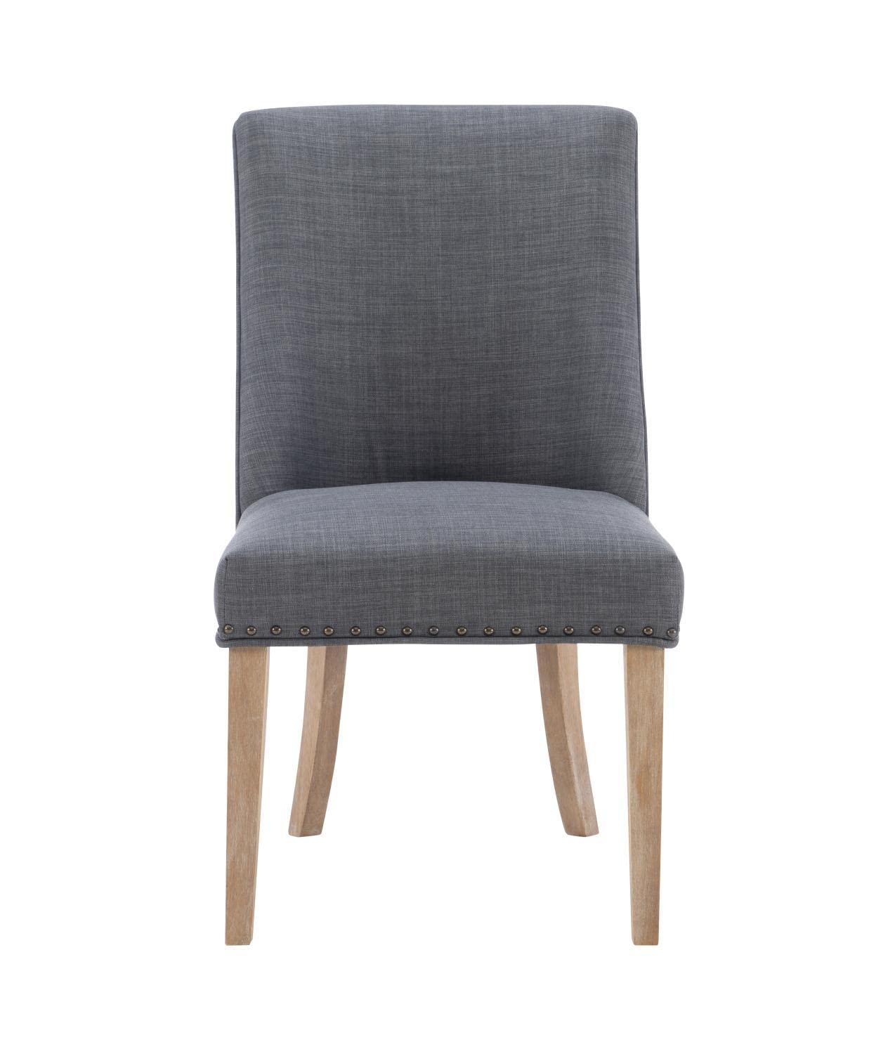 Adler Modern Dining Chairs Set of 2 - Natural Grey Upholstered Side Chairs for Kitchen, Dining Room & Office - Comfortable & Stylish Seating Solution