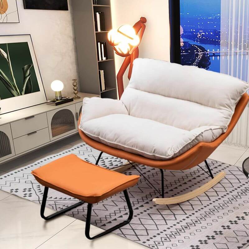 Comfortable Indoor Light Wood Rubberwood Spindle Rocking Chair - Scratch Resistant with Removable Cushions - Perfect for Nursery, Living Room & Relaxation