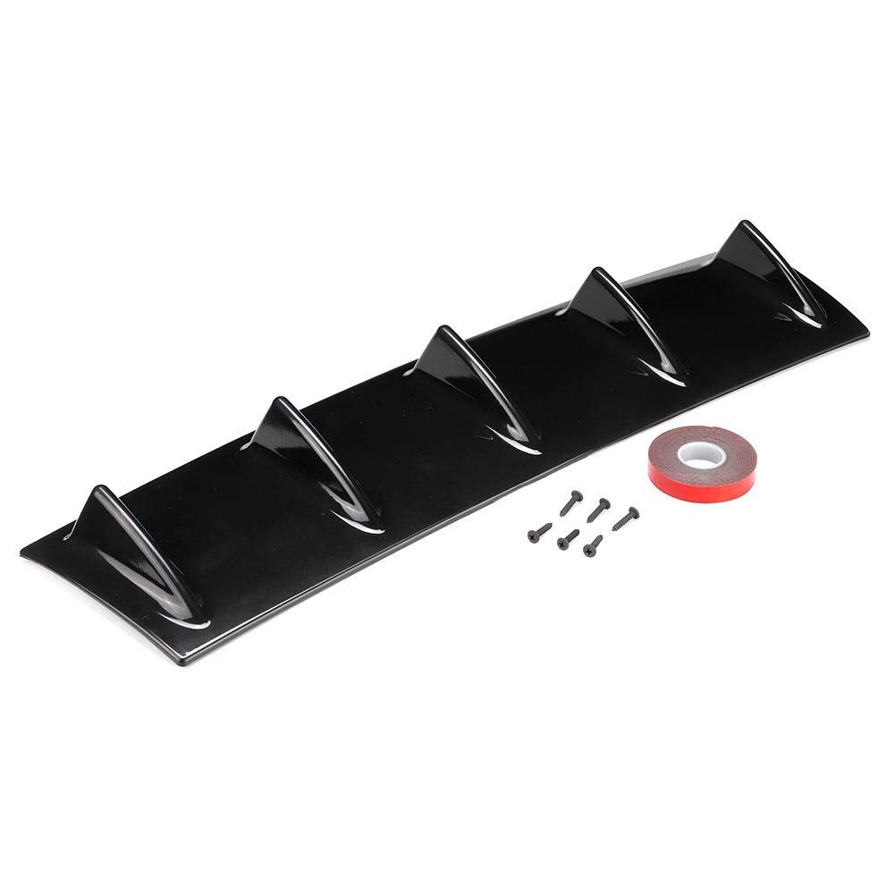 Universal ABS Rear Bumper Lip Diffuser - 5 Teeth Shark Fin Spoiler for Cars & Trucks | Enhance Aerodynamics & Style (Fits Most Vehicles) | Perfect for Racing, Street Performance & Custom Car Shows