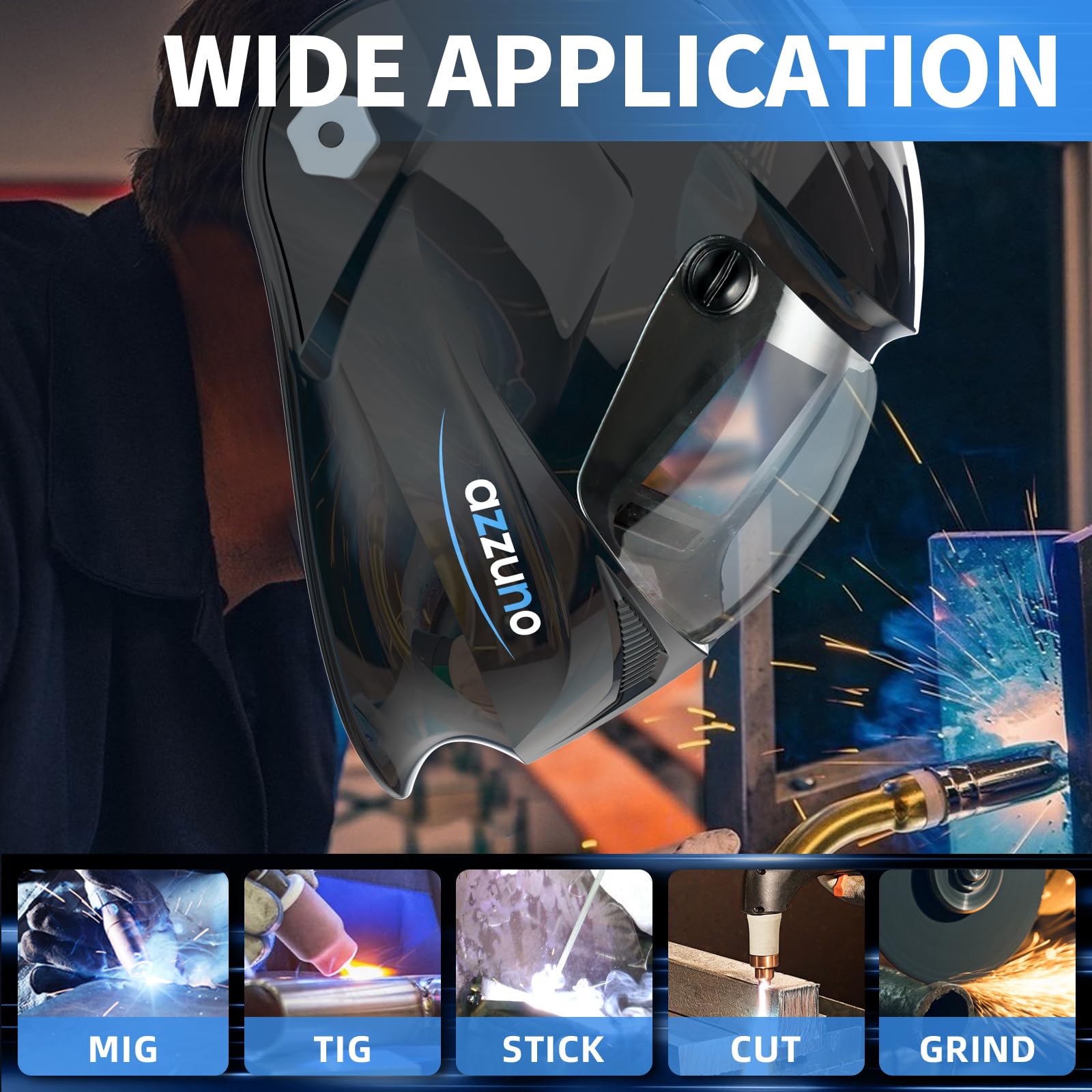 AZZUNO Auto Darkening Welding Helmet - 4.92