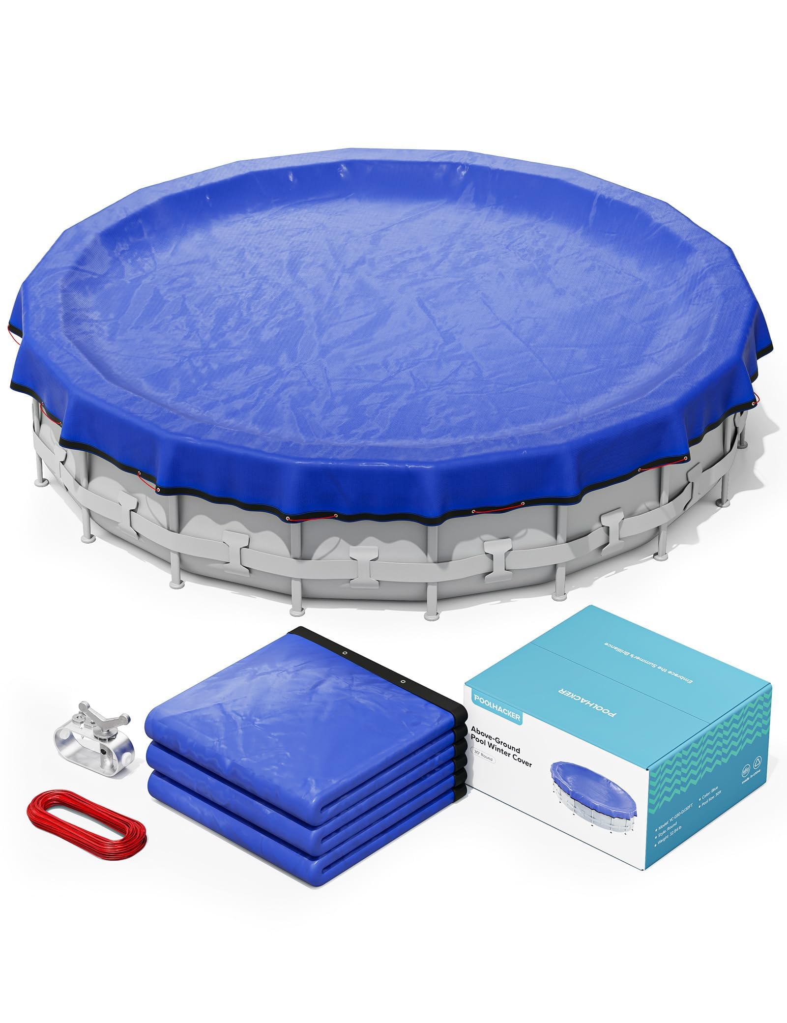 2024 Upgrade 18ft Round Winter Pool Cover for Above Ground Pools - Heavy Duty 420D Material with 4ft Overlap, Winch & Cable - Perfect for Winter Protection and Snow Load Resistance