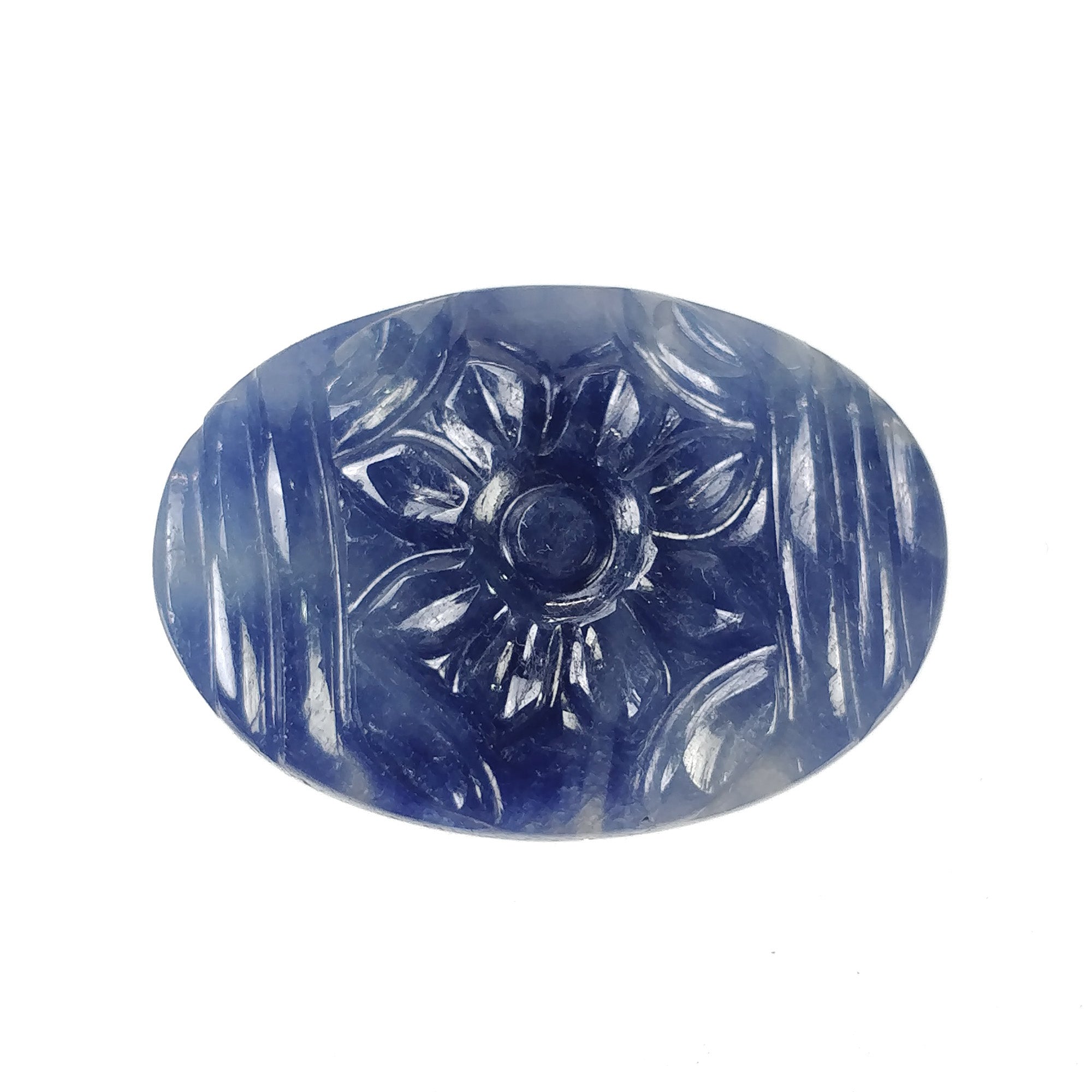 27.70cts Natural Blue Sapphire Gemstone - Untreated & Unheated Oval Hand Carved 26x18mm (Video Proof) | Perfect for Jewelry Making, Engagement Rings & Luxury Gifts