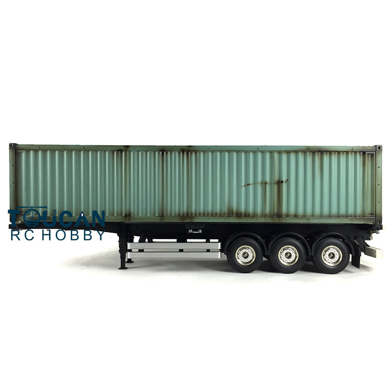 1/14 Scale RC Semi Truck Radio Controlled Tractor Trailer - DIY Painted 40ft Chassis Container Kit with Accessories for Hobbyists & Collectors | Perfect for RC Racing, Model Display & DIY Projects