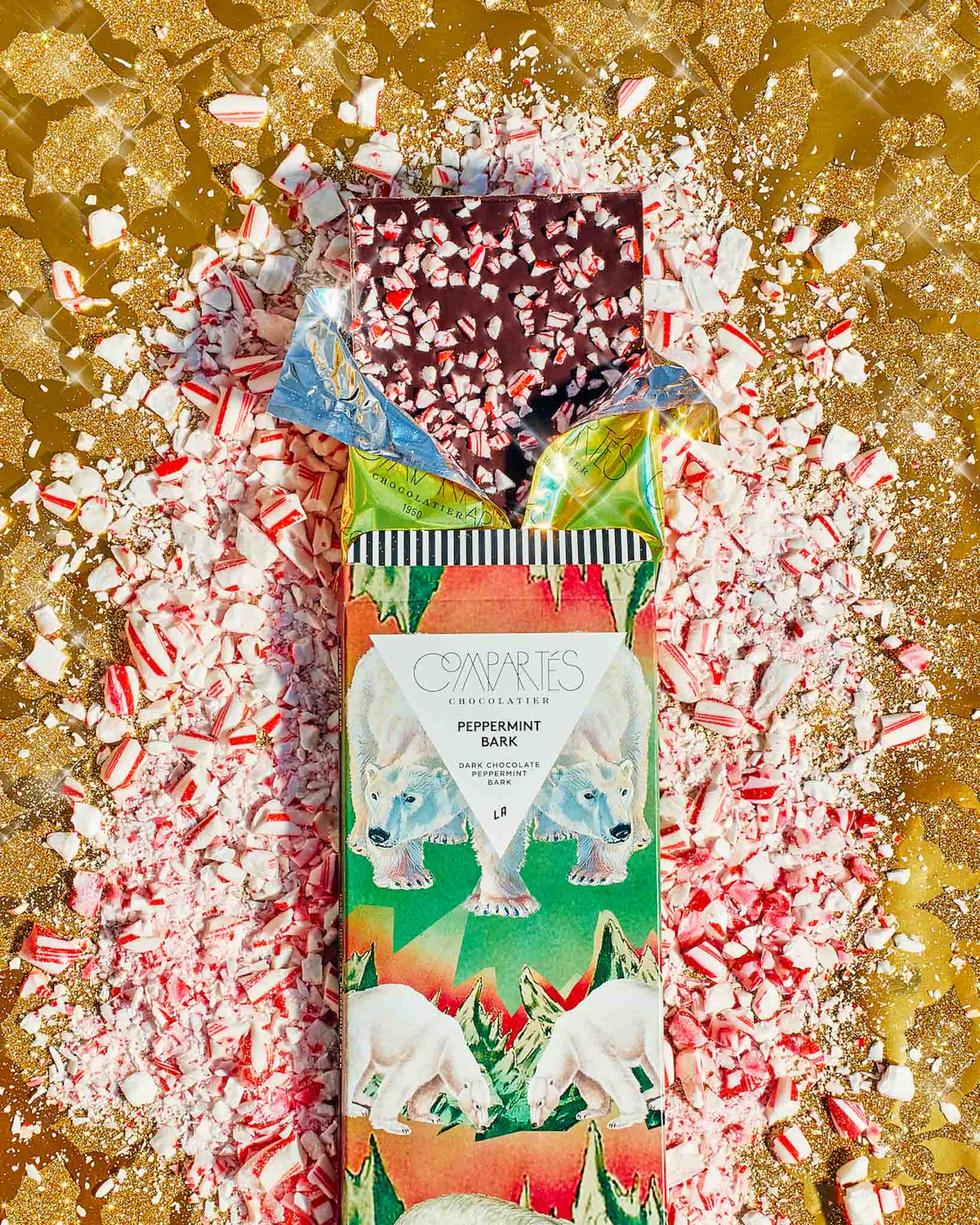 Premium Dark Chocolate Peppermint Bark Bar - Gourmet Holiday Treat for Christmas Gifts, Stocking Stuffers & Winter Desserts