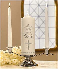 Christian Wedding Unity Candle Set - Faith, Hope & Love Ceremony Candles for Christian Marriage Rituals | Perfect for Wedding Vows, Church Ceremonies & Anniversary Celebrations