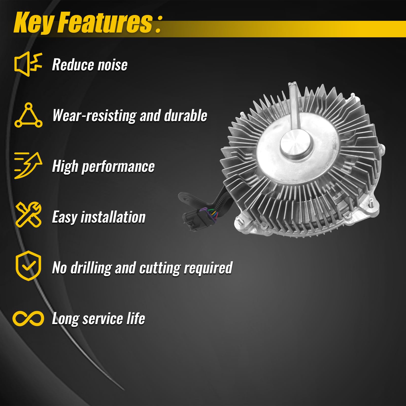 **6.7L Cummins Radiator Cooling Fan Clutch for Dodge Ram 2500 3500 4500 5000 (2013-2018) - Replacement for 52014729AC 52014729AB 52014729AA - Perfect for Off-Road & Heavy-Duty Towing**