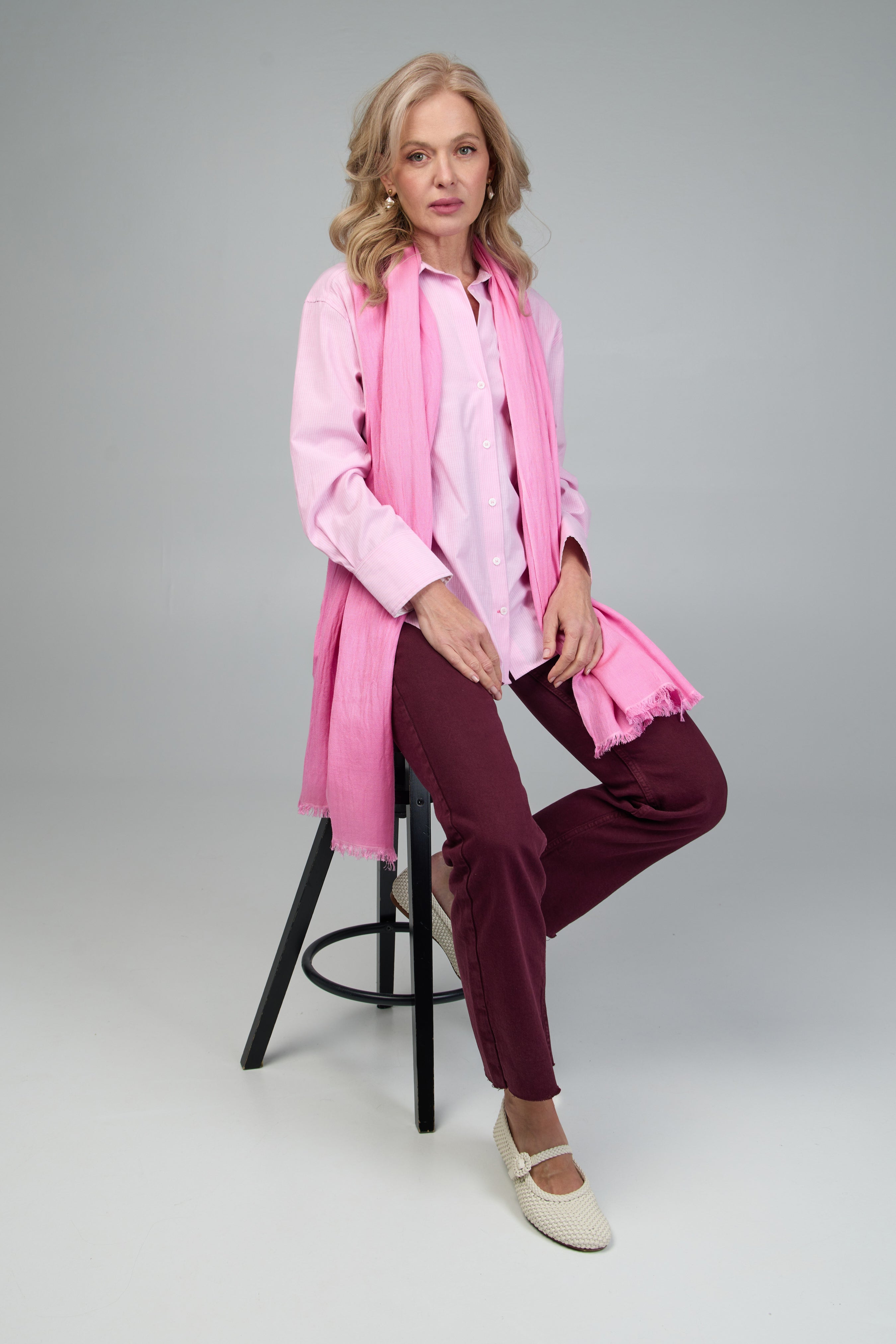 Luxury Fringed Cashmere Scarf for Women - Soft Winter Wrap Shawl - Perfect for Cold Weather, Office & Evening Outfits