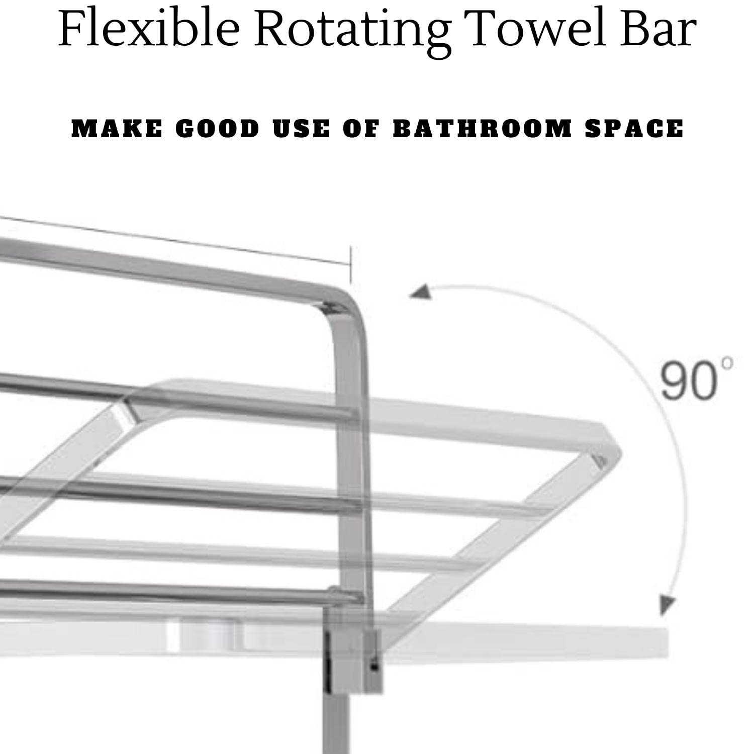 GLOXY 24 Inch Stainless Steel Chrome Mirror Finish Folding Towel Rack - Bathroom Towel Hanger & Stand with Rustproof Design | Perfect for Small Bathrooms, Laundry Rooms & Spa Areas