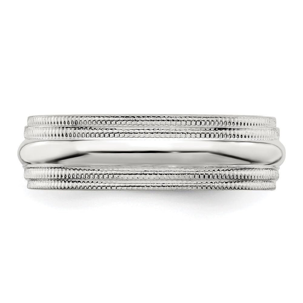 Diamond2Deal 925 Sterling Silver 6mm Double Milgrain Wedding Band Ring for Women & Men - Elegant Bridal Jewelry, Anniversary Gift, Promise Ring for Couples