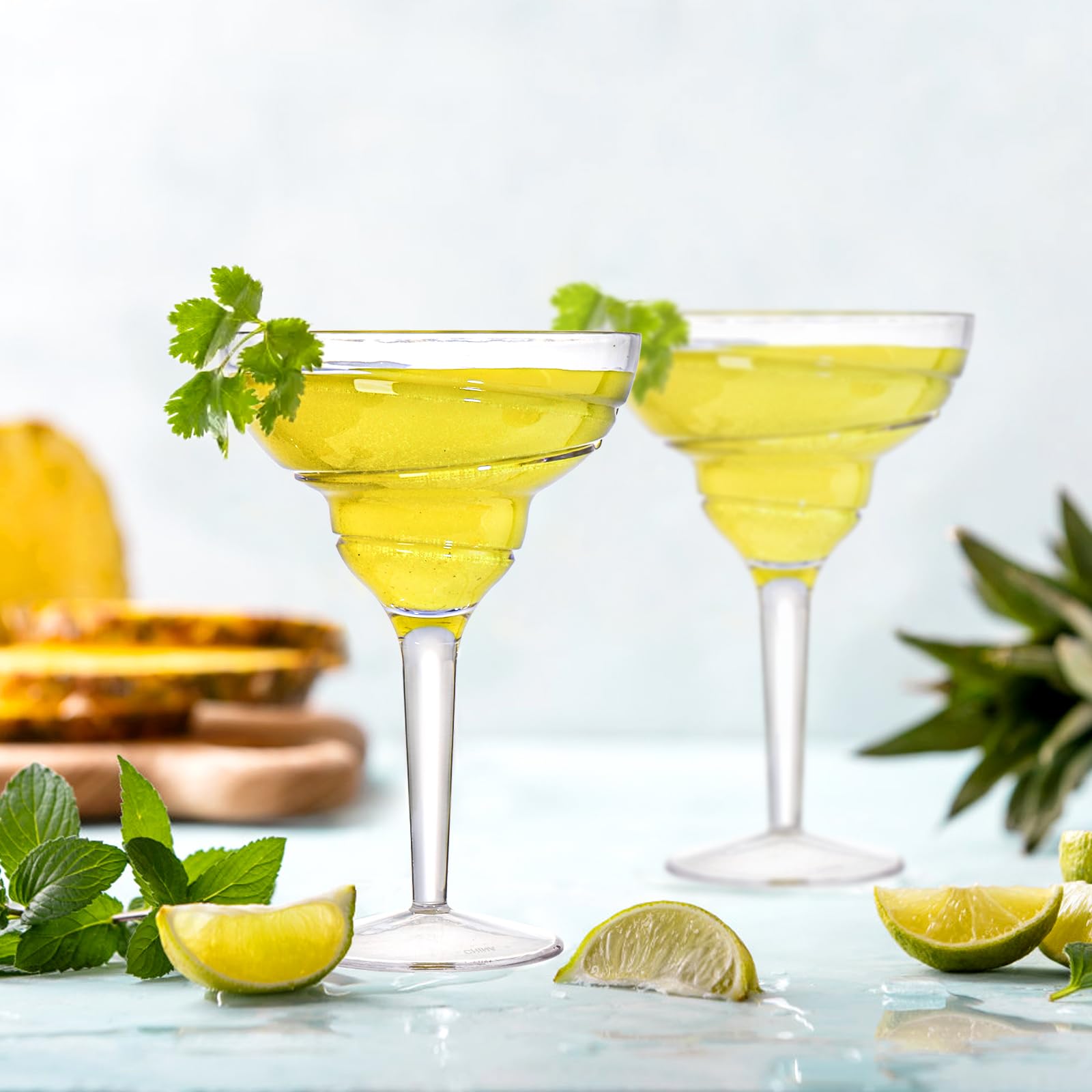 Youeon 6-Pack 12oz Shatterproof Acrylic Margarita Glasses with Stem - Reusable Wine Cups for Cocktails, Beer, Juice - Perfect for Weddings, Parties, Holidays, Bars, Restaurants & Outdoor Events