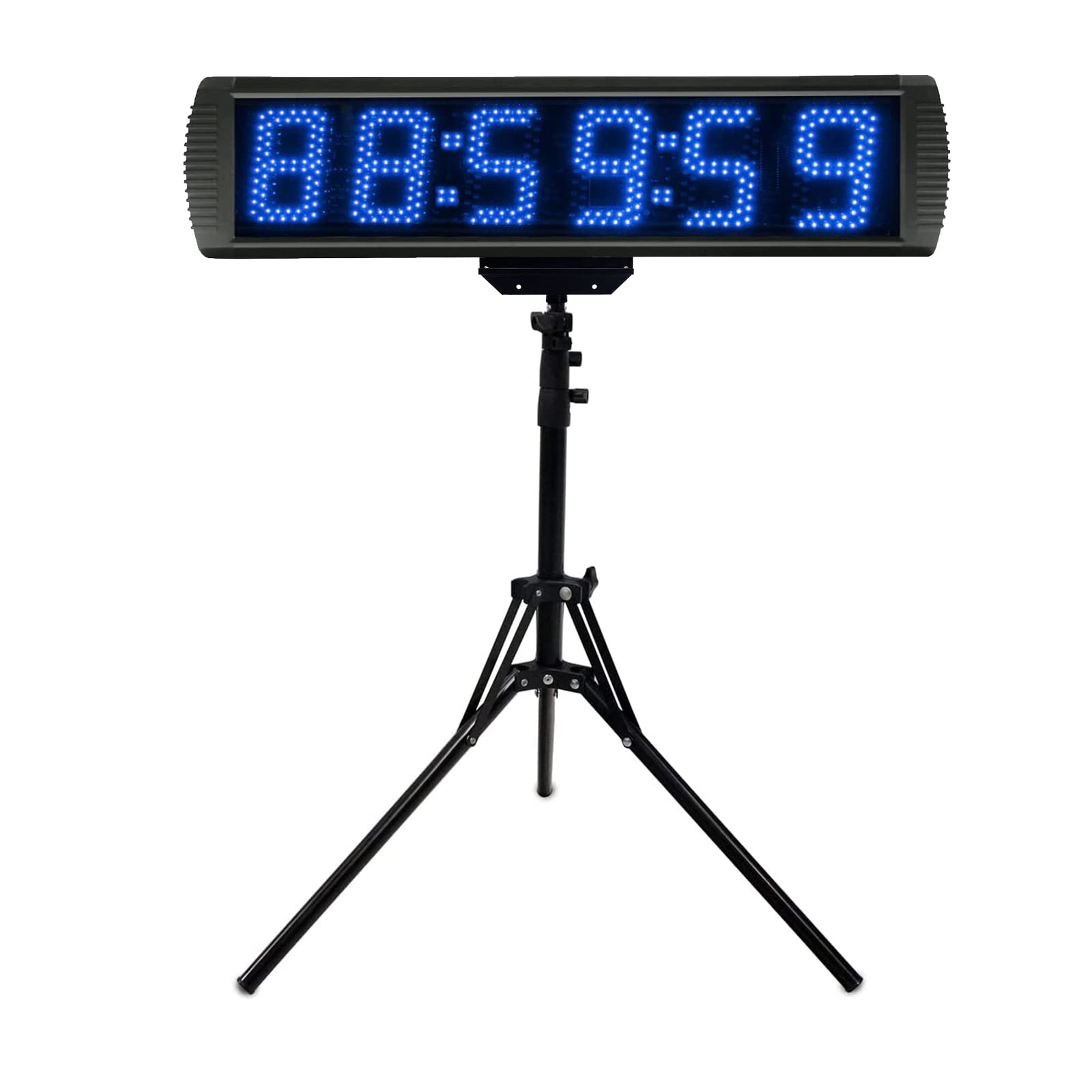 GANXIN 5 Inch LED Race Timer with Tripod - Marathon Countdown Clock, Gym Stopwatch with Wireless Remote & APP Control, 5-Level Brightness Adjustment (Blue) - Perfect for Running Events, Track Meets & Fitness Training