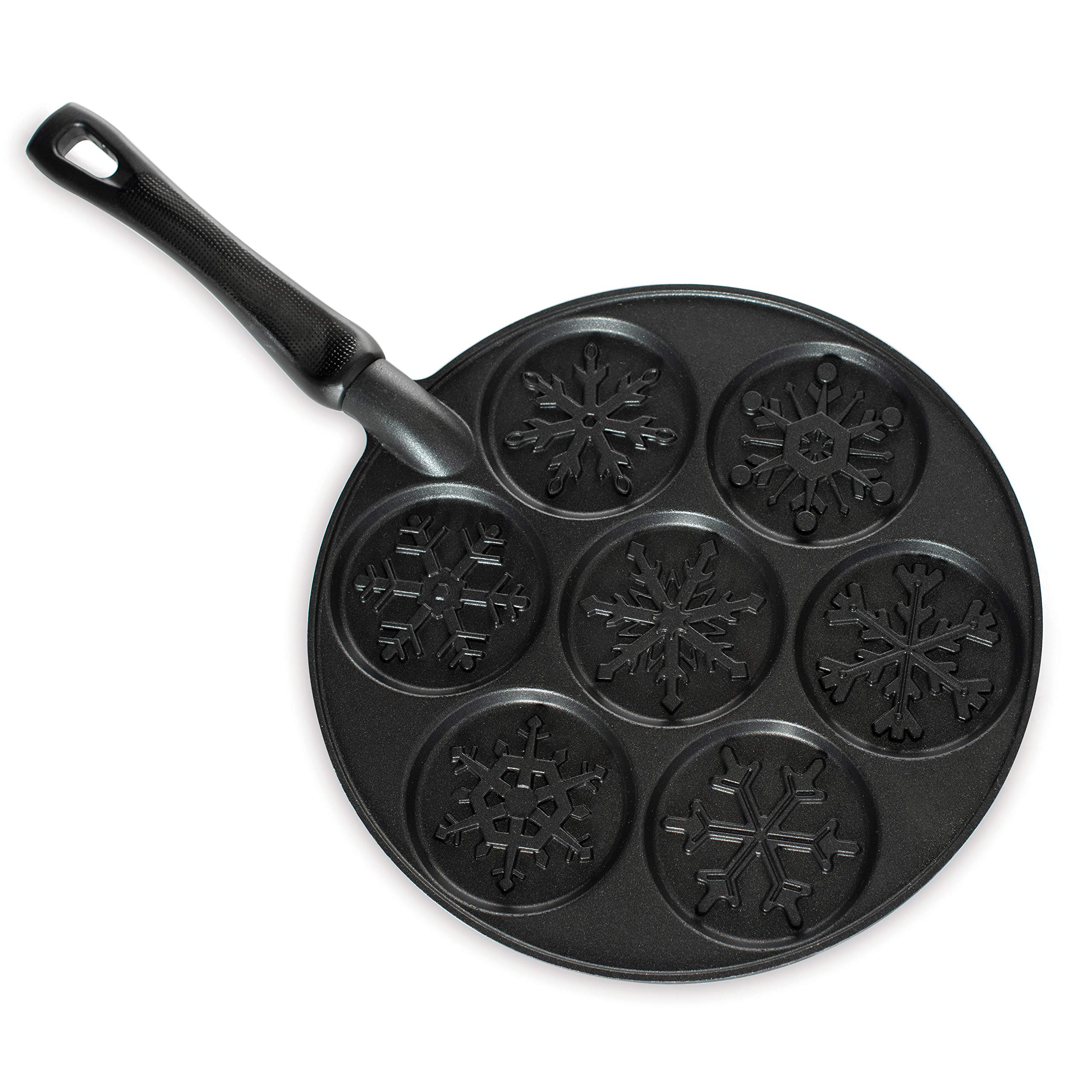 Nordic Ware Snowflake Pancake Pan - Nonstick Cast Aluminum Griddle for Perfect Holiday Breakfast, Christmas & Winter Cooking